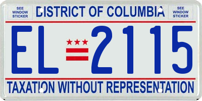 DC license plate EL2115