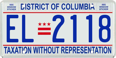 DC license plate EL2118