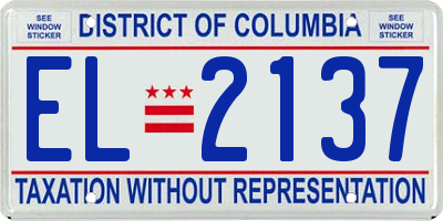 DC license plate EL2137