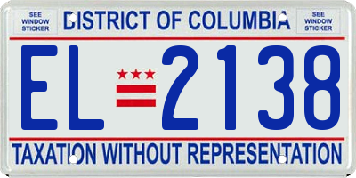 DC license plate EL2138