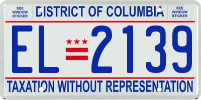 DC license plate EL2139