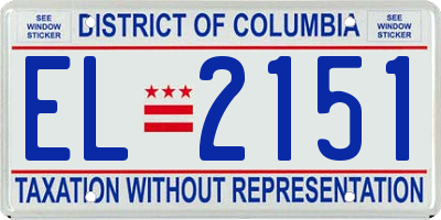 DC license plate EL2151