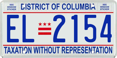 DC license plate EL2154