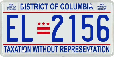 DC license plate EL2156