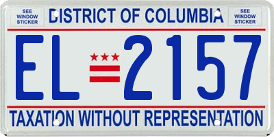 DC license plate EL2157