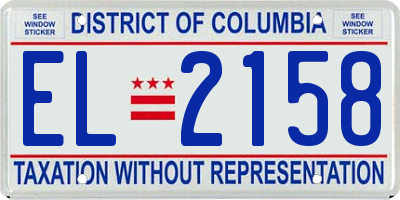 DC license plate EL2158