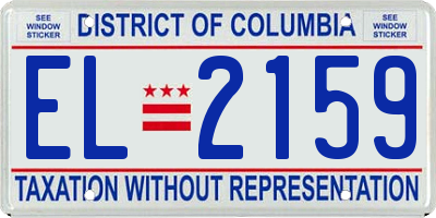 DC license plate EL2159