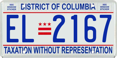 DC license plate EL2167