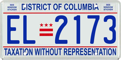 DC license plate EL2173