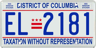 DC license plate EL2181