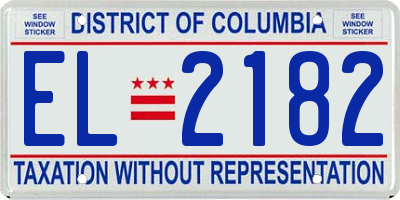 DC license plate EL2182