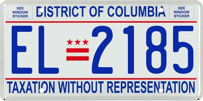 DC license plate EL2185