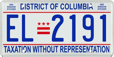 DC license plate EL2191