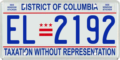 DC license plate EL2192