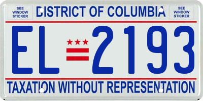 DC license plate EL2193