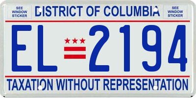 DC license plate EL2194