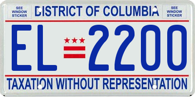 DC license plate EL2200