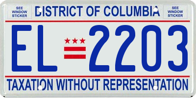 DC license plate EL2203