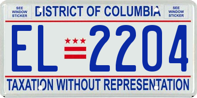 DC license plate EL2204