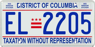 DC license plate EL2205