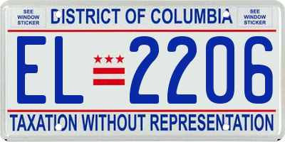 DC license plate EL2206