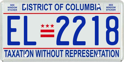 DC license plate EL2218