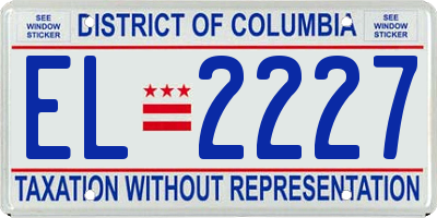 DC license plate EL2227