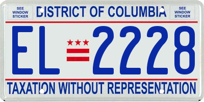 DC license plate EL2228