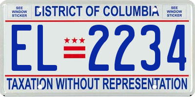 DC license plate EL2234