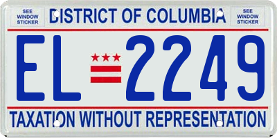 DC license plate EL2249