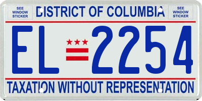 DC license plate EL2254