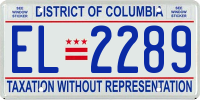 DC license plate EL2289