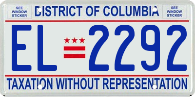 DC license plate EL2292