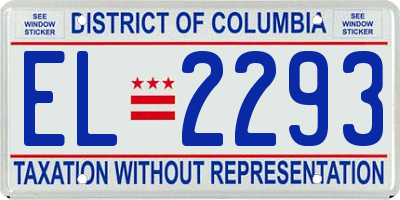 DC license plate EL2293