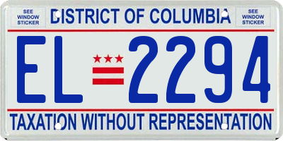 DC license plate EL2294