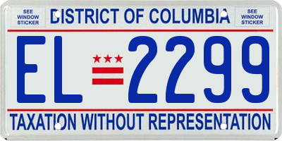 DC license plate EL2299