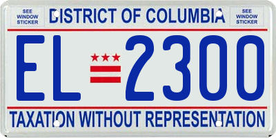 DC license plate EL2300