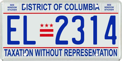 DC license plate EL2314