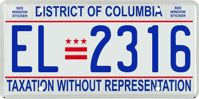 DC license plate EL2316