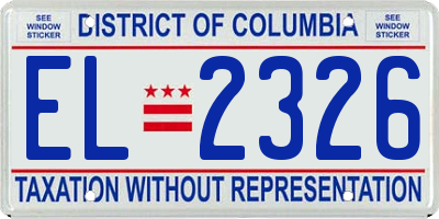 DC license plate EL2326