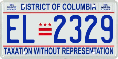 DC license plate EL2329