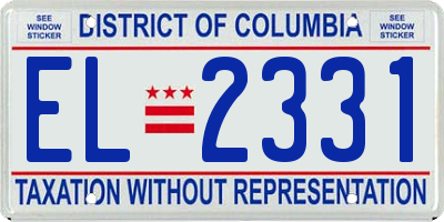 DC license plate EL2331