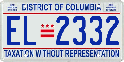 DC license plate EL2332