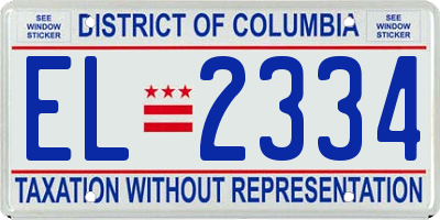 DC license plate EL2334