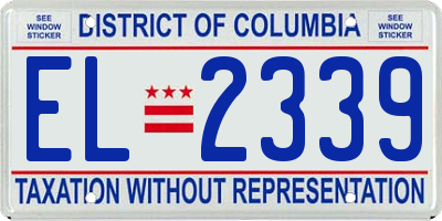 DC license plate EL2339