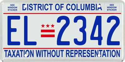 DC license plate EL2342