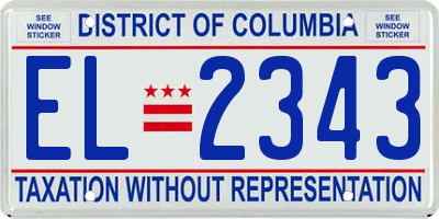 DC license plate EL2343