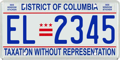 DC license plate EL2345