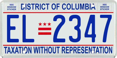 DC license plate EL2347