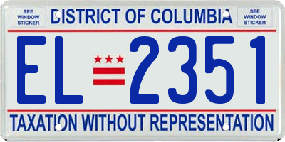 DC license plate EL2351